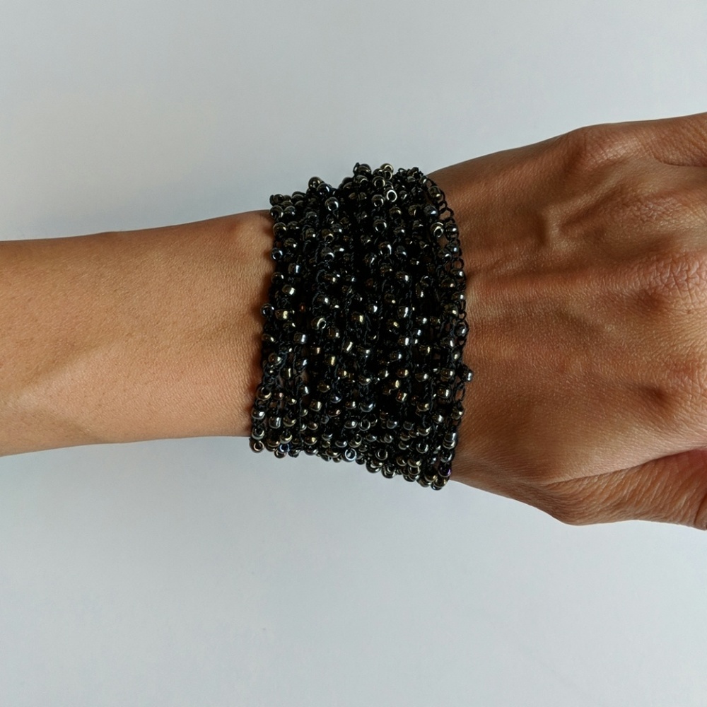 Crocheted beaded bracelet